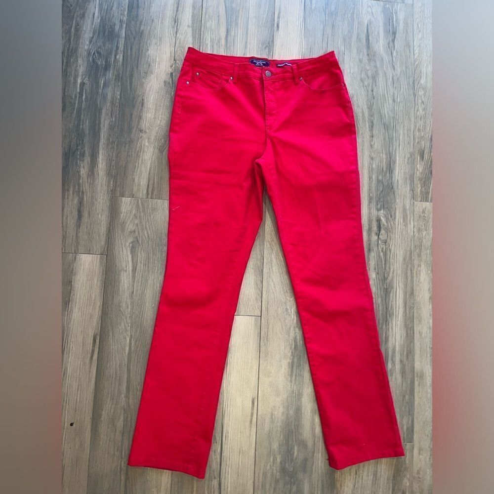 Charter Club Women's Lexington Straight-Leg Jeans Red Size 10 - Picture 2 of 9